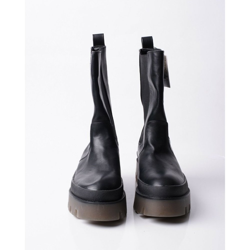 Bershka Womens Black Stretch Boots Pull On Chunky Gores Sz 10 Eu 41 NWT 1205/760 - Picture 4 of 8